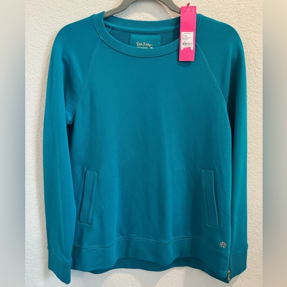 NWT Lilly Pulitzer Luxletic Beach Comber Pullover Maldives Green Size Small